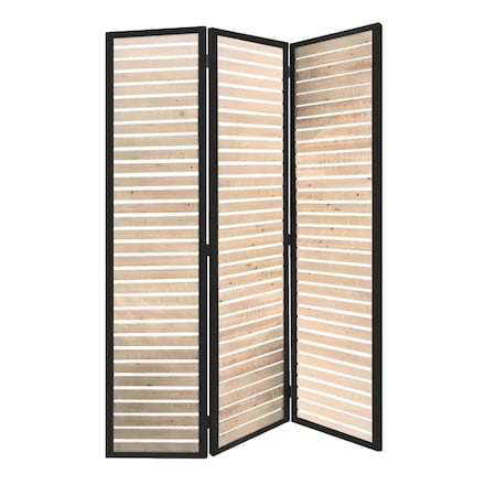 Palacedesigns 41 x 1.5 x 67 in. Natural Brown Wood & Metal Screen PA3091784